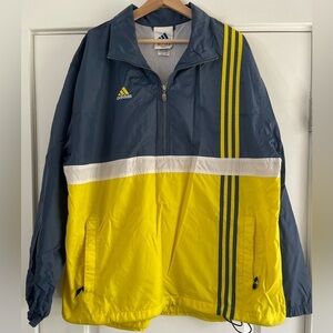 Adidas Men's Yellow and Blue Pullover Windbreaker - XL
